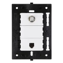 TECLASTAR - Toma Telefonica + Coaxial Minimal Blanco