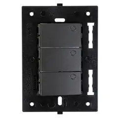 HALUX - Interruptor Triple Minimal Negro