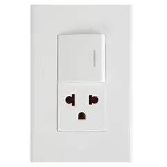 HALUX - Interruptor + Tomacorriente Simple P/T Clio Blanco