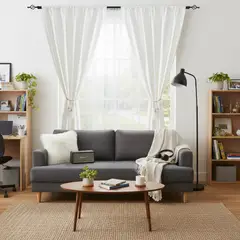 CASA BONITA - Cortina de Tela y Velo 145x220cm Crudo