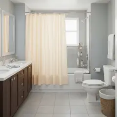 CASA BONITA - Cortina de Baño Beige 180x180cm