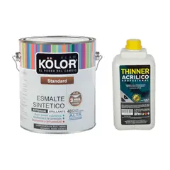 undefined - Esmalte Standard Caterpillar Brillante 1gl + Thiner Acrílico Profesional 3L