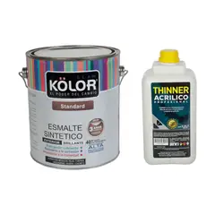 undefined - Esmalte Standard Rojo Oxidado Brillante 1gl + Thiner Acrílico Profesional 3L