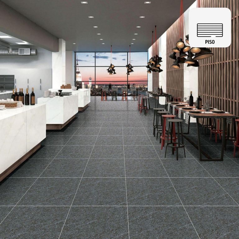 Gres Porcelanico Gris Oscuro Cementicio 60X60cm 1.44m2 Pimienta