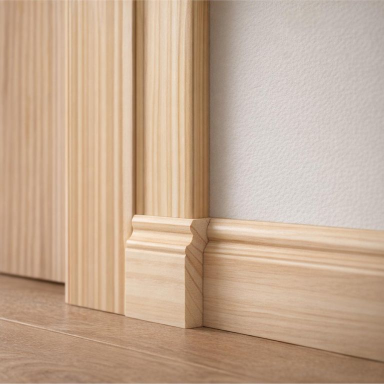 Zócalo de Pino Dellman Natural 10 x 64 x 2400 mm