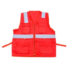 undefined - Chaleco Reflectivo Multibolsillo Drill Rojo Talla L
