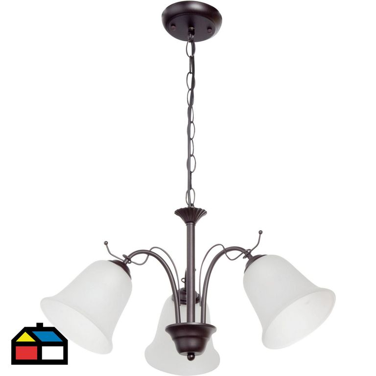 Lámpara Colgante de Techo 3 Luces Egipto Plateada