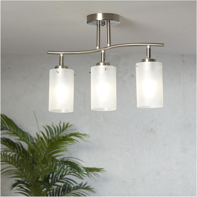 Lámpara Techo 3 Luces Metal Gris/Plata 60 W 12 cm