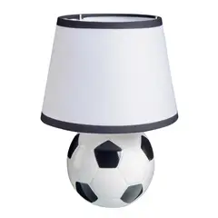CASA BONITA - Lámpara de Mesa Ceramica Futbol 1L E27 Blanco/ negro