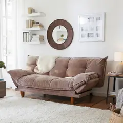 JUST HOME COLLECTION - Sofá Cama Futón 3 Cuerpos Pillow Almendra