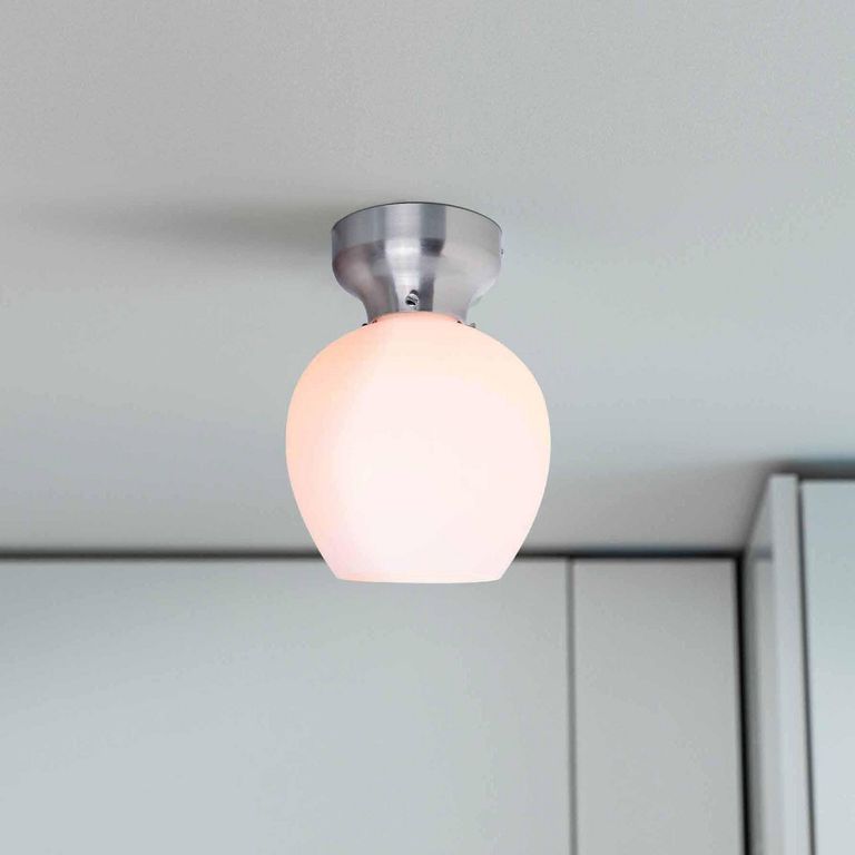 Lámpara de Techo Vidrio Satín Nickel 1 Luz