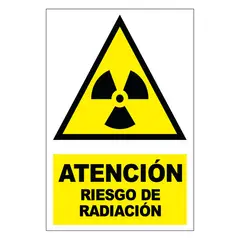 FIXSER - Señal de Riesgo Radioactivo 15x22.5 cm.