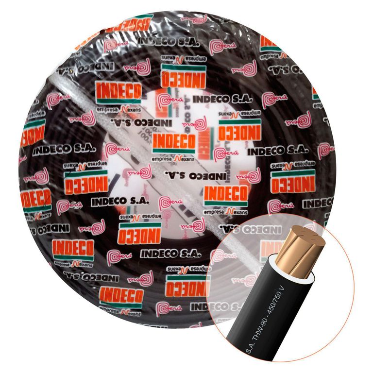 Cable THW-90 450/750V 4mm2 Negro 100 Metros