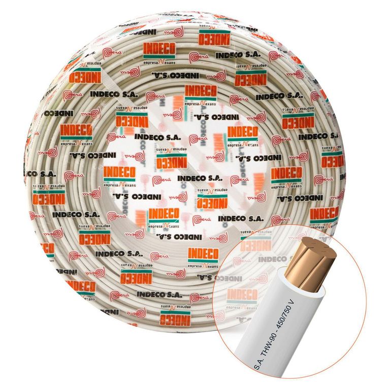 Cable THW-90 450/750V 4mm2 Blanco 100 Metros