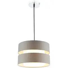 JUST HOME COLLECTION - Lampara Colgante de Tela Gris 1L E27