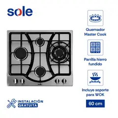 SOLE - Cocina empotrable Eléctrica SOLCO037 X4 Quemadores