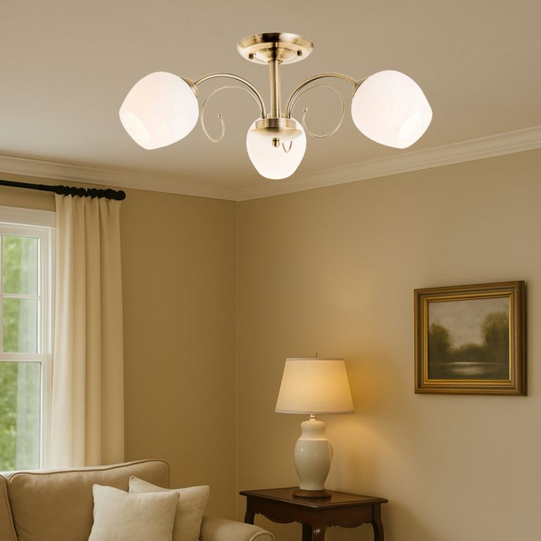 Lámpara de Techo Valencia 3L E27 Blanco