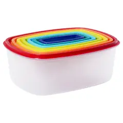 CASA BONITA - Set de tapers de plástico con tapa de colores 14 Piezas
