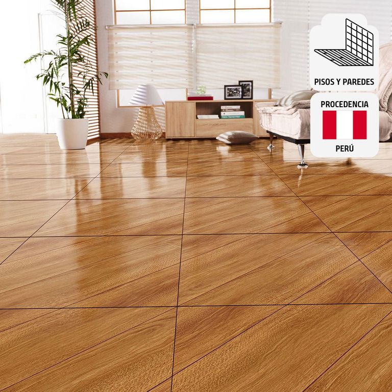 Cerámica Marrón 46x46 Maderadas Satín 2.08 m2