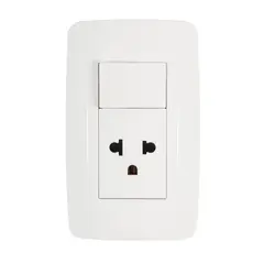 KARSON - Interruptor + Tomacorriente Simple P/T Primmus Blanco