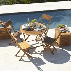 JUST HOME COLLECTION - Juego de Comedor de Terraza Catania 4 Personas Natural