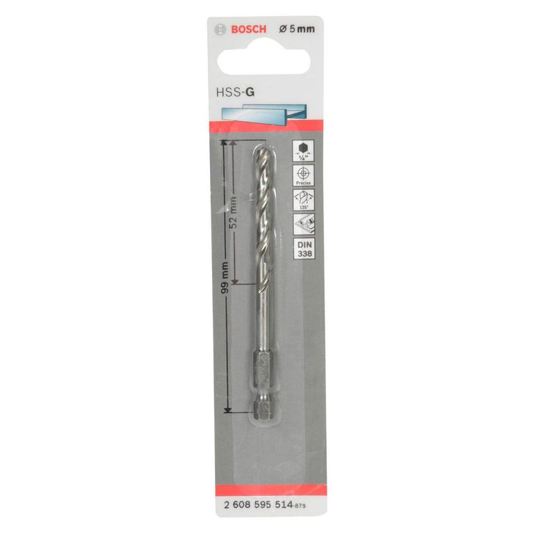 Broca Acero HSS-G 1/4" 5 x 52 x 99 mm