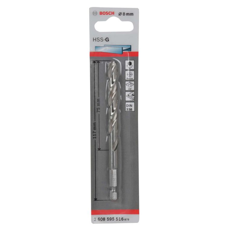 Broca Acero HSS-G 1/4 8 x 75 x 117 mm