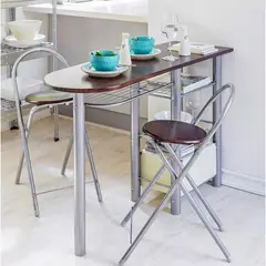 CASA BONITA - Juego de Comedor 2 Sillas Auxiliar Wengue