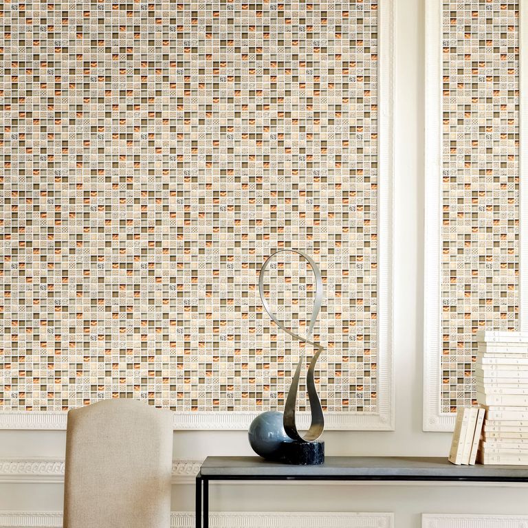 Malla Mix Piedra Vidrio Dorado 30x30cm