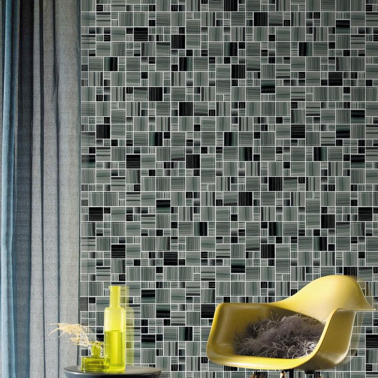 Malla Vidrio Line Negro/Gris 30x30cm