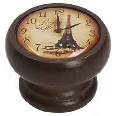 FIXSER - Jalador de Perilla Madera Nogal Reloj Eiffel 40 mm