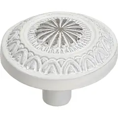 FIXSER - Jalador de Perilla Plata con Patina Blanca 297PB1 34 mm