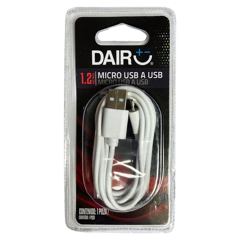 Cable Micro USB a USB Blanco