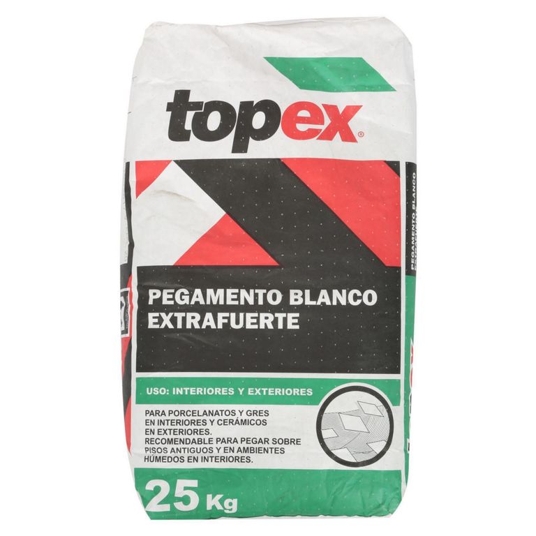 Pegamento para Cerámicas o Porcelanatos Blanco Extrafuerte 25kg