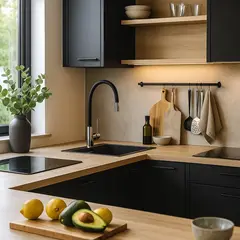 SENSI DACQUA - Grifería de Cocina Flexible Negro