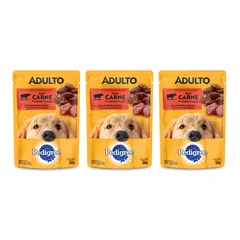 PEDIGREE - Adultos Alimento para Perros 100 gr Carne en Salsa Pack x3