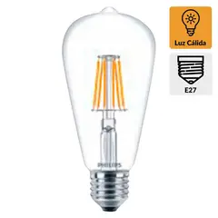 PHILIPS - Foco LED Vintage Mini Bulbo E27 4.3W Luz Amarilla