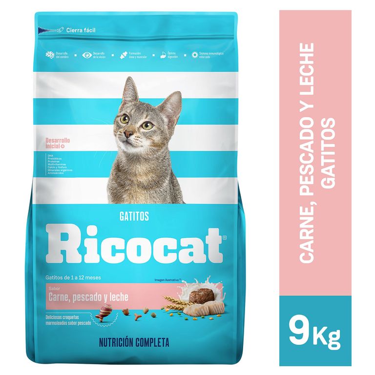 Cachorros Alimento para Gatos 9kg Pescado/Leche