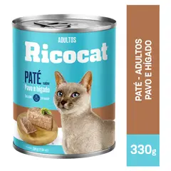 RICOCAT - Adultos Pate para Gatos 330 gr Sabor Pavo/Hígado