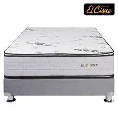 EL CISNE - Cama Americana Element King + Colchón + 3 Almohadas + Protector