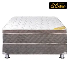 EL CISNE - Cama Americana Kayseri Queen + Colchón + 2 Almohadas + Protector