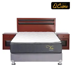 EL CISNE - Dormitorio Daguvas Queen + Colchón + 2 Almohadas
