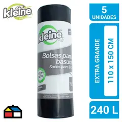 KLEINE WOLKE - Bolsa para Basura 240 Litros pack 5und