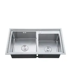 RECORD - Lavadero de Cocina Acero Inoxidable 2 Pozas Montblanc 80x45 cm