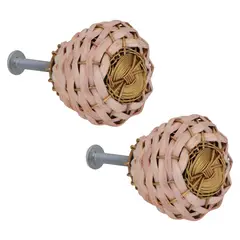 FIXSER - Jalador de Perilla 36 mm Bambú Trenzado x2