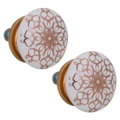 FIXSER - Jalador de Perilla 40 mm Porcelana Arabesco x2