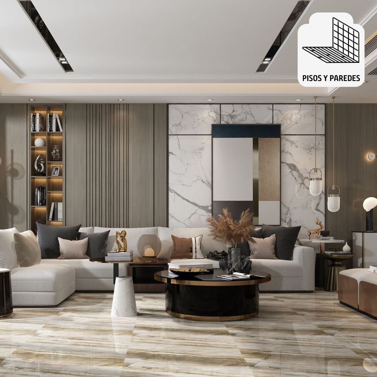 Gres Porcelanico Mix Marmolizado 60X60cm 1.44m2 Gris Vitrificado