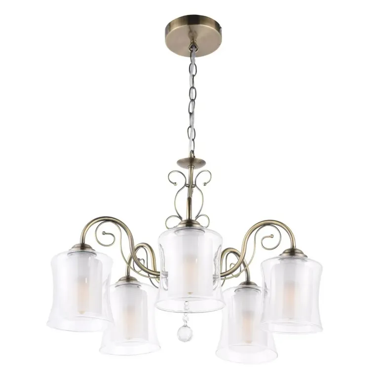 Lámpara Colgante de Techo 5 Luces Vila Dorada