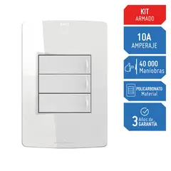 SILIGHT - Conmutador Triple Blanco