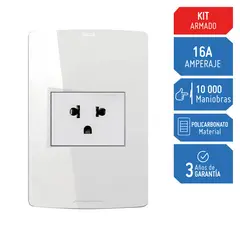 SILIGHT - Tomacorriente Simple P/T Blanco